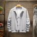 Men's Clothing Contrast Color Long Sleeve Trendy Coat Men's Lapel Casual Men's Four Stripe Coat Cardigan Striped Top Jacket_viptrois.com