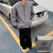 Pure 2024 Gray Autumn Winter New Round Neck Cardigan Solid Color Loose Casual Lazy Style Sweater Jacket Men's Top_viptrois.com