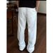 Men's Clothing Cotton Antibacterial Breathable Men And Women All Match Solid Color Straight Casual Pants White Elastic Waist Pants_viptrois.com