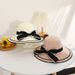 Spring and Summer Woven Straw Versatile for Women, Beach Big Edge Bow Anti Sun Hat, Noble Style Sunshade Hat_viptrois.com