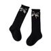 Mother & Kids Stacked Socks Solid Color Double Needle Calf Socks Girls Baby Autumn and Winter Vertical Striped Bowknot Middle Tube Socks Wholesale_viptrois.com