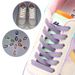Hollow Flat Color Polyester LACES Fit Canvas Shoes Board Shoes Small White Shoes_viptrois.com