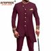 Men's Clothing African National Print Men Slim Fashion Two-piece Set_viptrois.com