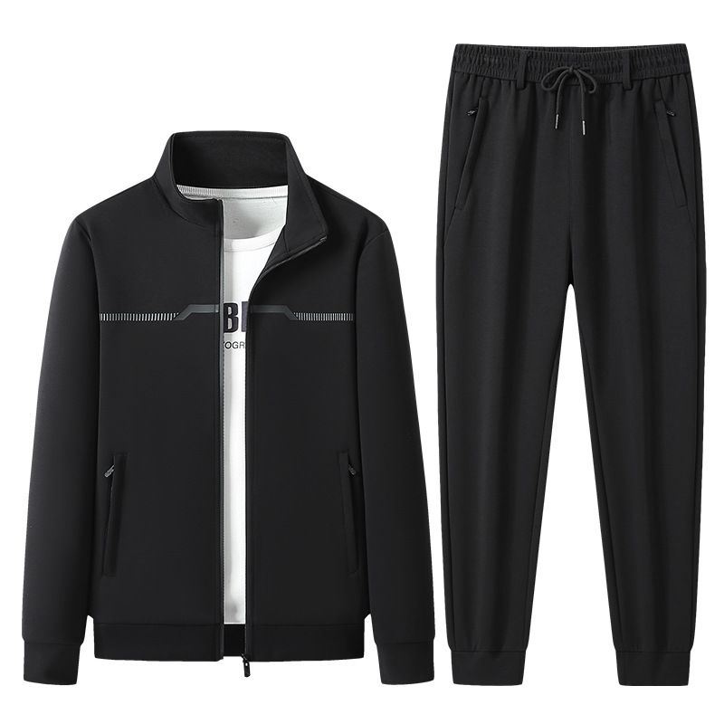 Men's Stand Collar Cardigan Set - Breathable Two-Piece Sportswear | Business Casual Suit_viptrois.com
