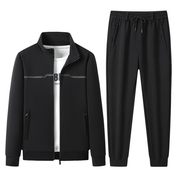 Men's Stand Collar Cardigan Set - Breathable Two-Piece Sportswear | Business Casual Suit_viptrois.com
