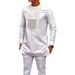 Men's Clothing Men's Elegant Suit Pants Set Embroidery Round Neck Long Sleeve Solid Color Two Piece Social Ethnic Men's Wear Style_viptrois.com