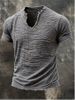 2026 Solid Color Men's Retro Cotton And Linen Hair Beard Special V-neck Short-sleeved T-shirt Summer_viptrois.com