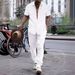 2024 Summer Men's Shirt Casual Loose Short sleeved Long Pants Beach Set_viptrois.com
