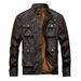 Men's Vintage Washed PU Leather Jacket – Retro Biker Style Coat (Khaki/Black/White/Denim Blue/Espresso, M-5XL)_viptrois.com