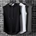Men's Clothing Hooded Vest Summer Street Solid Color Hooded Sleeveless T Shirt Thin Vest Personality Trendy Top_viptrois.com