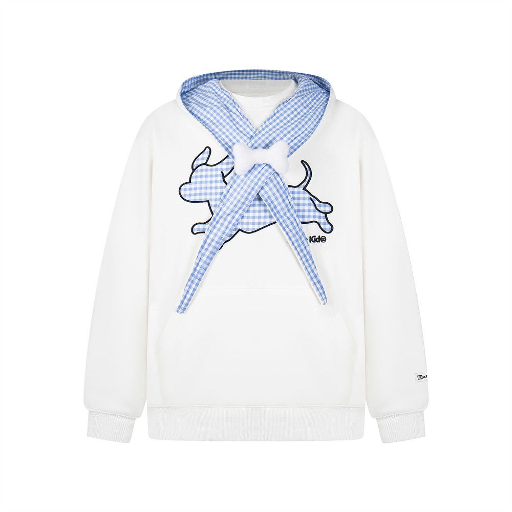 College Pattern Lace-up Cartoon Hoodie Unisex Trendy Brand Vibe Style Loose Pullover Sweatshirt_viptrois.com