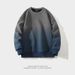 Youth Trendy Spring And Autumn New Men's Casual Versatile Solid Color Gradient Round Neck Hoodie C7b_viptrois.com