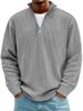 Men's Casual Stand Collar Zipper Corduroy Long Sleeve Polo Shirt Sweatshirt Fall Winter New_viptrois.com
