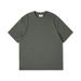 2025 European And American Cross-Border Clothing Spring Summer Round Neck Short Sleeve Loose 240g Pure Cotton_viptrois.com