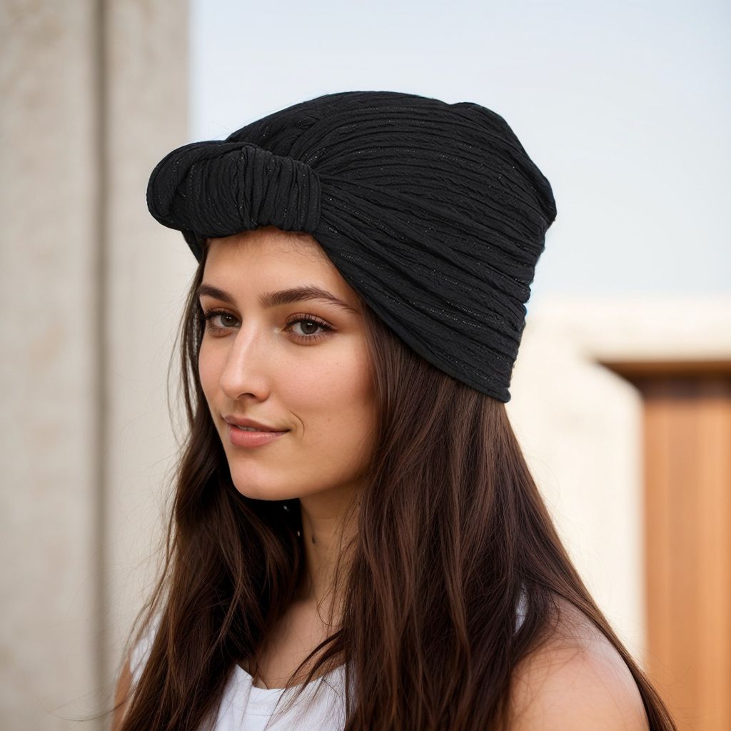 New Silver Croissant Bag Fashionable And Elegant Ladies' Headscarf Hat Hair Hat Baotou Hat_viptrois.com