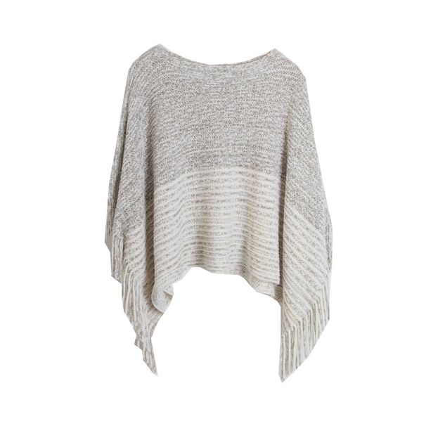 Unisex Fringe cape Spring and winter Bat sleeve sweater pullover striped cape sweater cape_viptrois.com