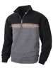 Men's Clothing Casual Long Sleeved Brushed Half Zip Jacket Men's Brushed Long-Sleeve Half-Zip Jacket Slim Fit Casual Windproof Pullover Top_viptrois.com