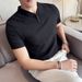 Summer New Thin Waffle Men's Short-sleeved T-shirt Ice Silk Fabric Personalized V-neck Men's Bottoming Shirt Short T-shirt_viptrois.com