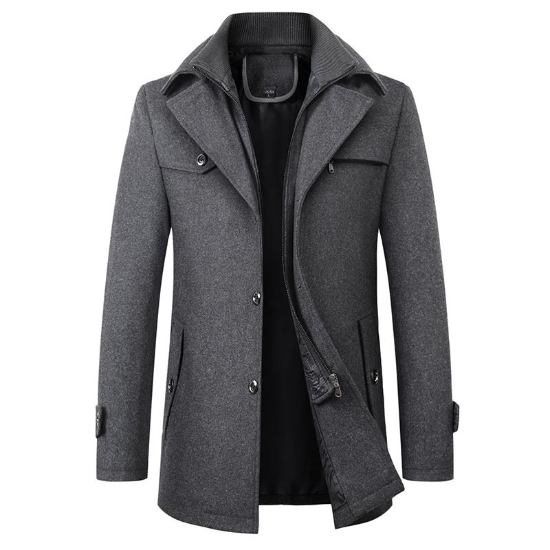 1 2025 New Woolen Business Casual Fashion Thickened Warm Oversized Men's Trendy Trench Coat_viptrois.com