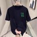 Men's Clothing Cotton American Trendy Brand T Shirt With Letter Printing, Handsome Men's Short Sleeved Summer Round Neck All Match Half Sleeved Top_viptrois.com