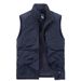 Men's Clothing Winter Fleece Vest With Multiple Pockets, Lightweight Outdoor Fishing Jacket For Casual Wear (Army Green, Khaki, Navy, Black, Gray)_viptrois.com
