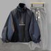 Men's Clothing Sleeve Casual Fashion Sweater Suit For Men With Embroidery Design, Half Turtleneck And Handsome Two Piece Suit_viptrois.com
