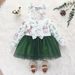 Babies' clothes baby mesh dress long-sleeved bow baby princess dress girl animal leaf skirt wholesale_viptrois.com
