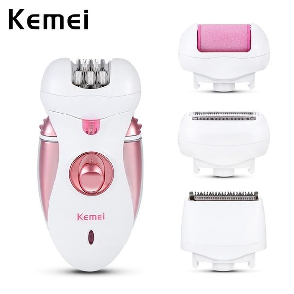 Kemei KM-2530 4 In 1 Rechargeable Women Electric Feet Care Tool Lady Epilator Hair Removal Shaver Cordless_viptrois.com