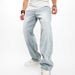 Men's Clothing Jeans Trendy Trousers High Street Solid Color Wide Leg Pants_viptrois.com
