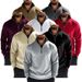 Men's Clothing Sweatshirt Casual Zipper Stand Collar Fleece Lined Zip-Up Hoodie With Stand Collar - Casual Winter Pullover For Outdoor & Daily Wear_viptrois.com