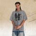 Hip-hop Street Character Print Design Short-sleeve Unisex Vibe Washed Pure Cotton T-shirt_viptrois.com