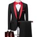 Men's Clothing 2024 new Men's business casual suit wedding groom's dress slim suit + vest + pants for men_viptrois.com