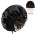 Double layer satin sleeping cap Invisible flat adjustable buckle silk solid color double sided wearable shower cap elastic hair cap_viptrois.com
