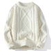 Pure Cross-Border Hot Factory Direct Sale Autumn Winter New Casual Round Neck Base Knitted Plus Size Loose Sweater_viptrois.com