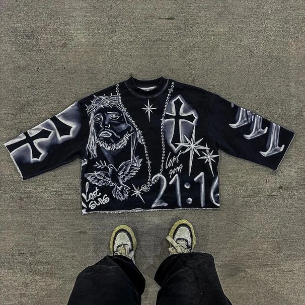 Men's Clothing New Three Quarter Sleeves 3d Digital Printing Street Hip Hop Style Men And Women Short Sleeved Round Neck Short Sleeved T_viptrois.com
