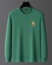 Cuban Grid Heavyweight 320g Trendy Brand Warm Round Neck Men's Autumn Winter Sweatshirt Base Shirt Embroidery_viptrois.com