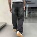 Vintage Washed Straight Leg Loose Fit Jeans | High Street Wide Trousers For Men Casual Style Effortless Versatility_viptrois.com