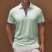 Men's Clothing Collar Cuffs Contrast Color Business Casual Shirt Short Sleeve_viptrois.com