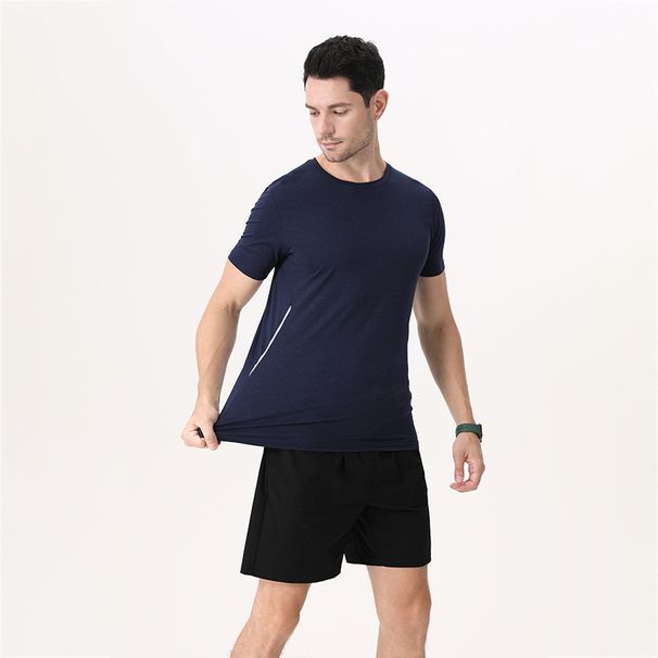 Men's Clothing Men's Ice Silk Summer Thin Sports Short Sleeved Loose Fitness Clothes Training Running Clothes New Tops_viptrois.com