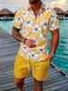 Men's Clothing 2025 Hot Cross Border Fashion Short Sleeved Shirt Suit Men's Casual 3D Printed Short Sleeved Shorts Shirt_viptrois.com