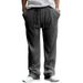 Men's High Waist Wide Leg Pants Casual Loose Straight Drape Striped Midweight Cargo Trousers Black Gray Khaki Light_viptrois.com