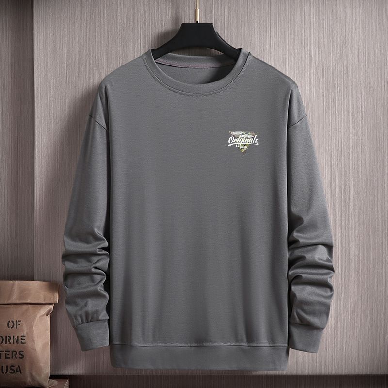 Men's Clothing Plus Size Casual Loose Fat Guy Trendy Printed Bottoming Shirt_viptrois.com