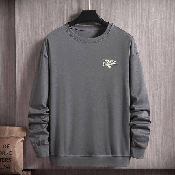Men's Clothing Plus Size Casual Loose Fat Guy Trendy Printed Bottoming Shirt_viptrois.com