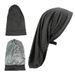 Large size women's long tail sleeping cap double layer satin pullover hat elastic elastic adjustable hat hot selling_viptrois.com