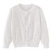 2025 Girls Cotton Hollow Cherry Knitted Cardigan Jacket Children's Sweater Sunscreen Air Conditioning Shirt Summer Thin_viptrois.com
