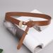 Fashionable semi-circle buckle knotted wide belt women's decorative dress with skirt waist versatile pure cow leather belt_viptrois.com