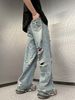 Men's Clothing Ripped Jeans Fashion Trendy Loose Straight Beggar Pants Retro Street Style Cool Pants_viptrois.com