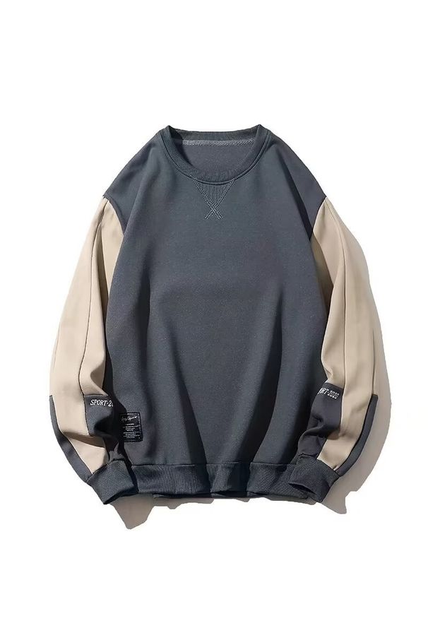 Printed autumn and winter hoodie men's spring and autumn new item round neck loose top chic trend_viptrois.com