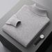Pure Autumn Winter High Neck Men 100% Solid Color Wool Base Shirt Loose Fit Plus Size Thickened Casual Knitted Sweater_viptrois.com