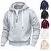 American Style Fleece-Lined Half-Zip Trendy Hooded Long Sleeve Loose Fit Men's Spring And Autumn_viptrois.com